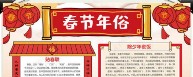 春节习俗2021手抄报内容文字 春节习俗2021手抄报内容文字有哪些