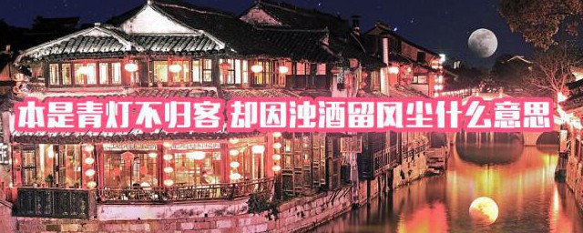 本是青灯不归客却因浊酒留风尘意思 本是青灯不归客却因浊酒留风尘的含义