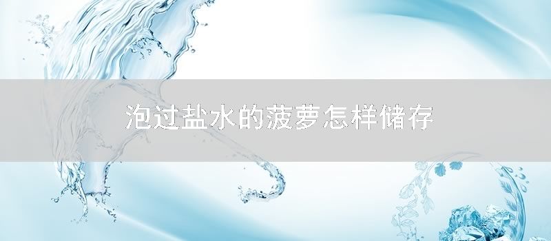 泡过盐水的菠萝怎样储存