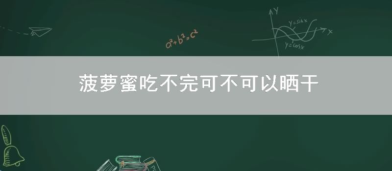 菠萝蜜吃不完可不可以晒干