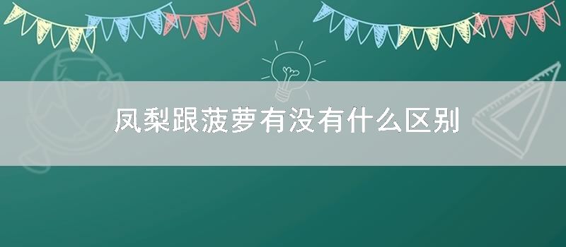 凤梨跟菠萝有没有什么区别