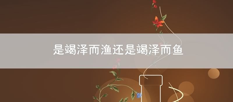 是竭泽而渔还是竭泽而鱼