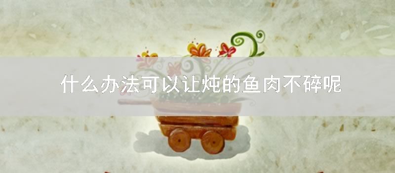 什么方法可以让炖的鱼肉不碎呢