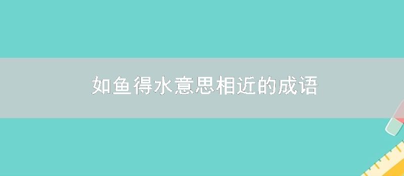 如鱼得水意思相近的成语