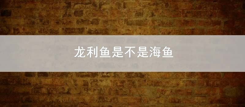 龙利鱼是不是海鱼