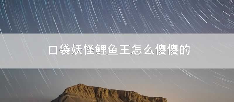 口袋妖怪鲤鱼王怎么傻傻的