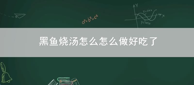 黑鱼烧汤如何如何做好吃了