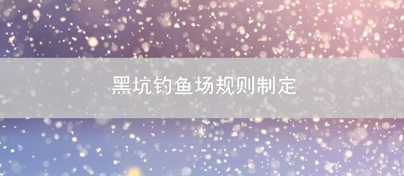 黑坑钓鱼场规则制定