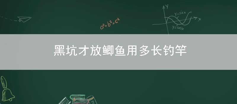 黑坑才放鲫鱼用多长钓竿