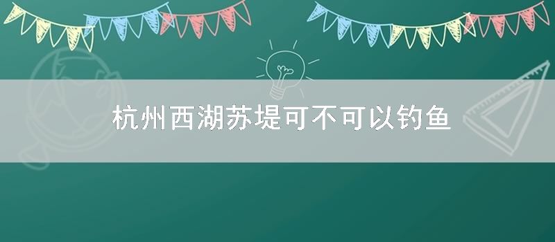 杭州西湖苏堤可不可以钓鱼