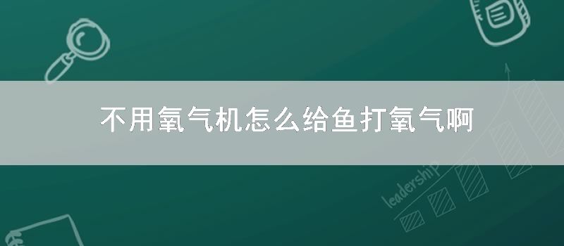 不用氧气机如何给鱼打氧气啊
