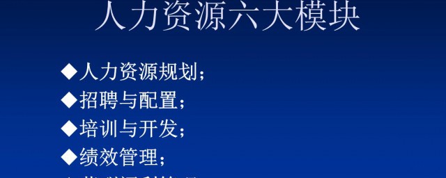 人力资源六大模块是什么 什么是人力资源六大模块