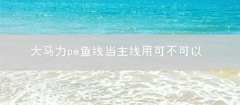 大马力pe鱼线当主线用可不可以