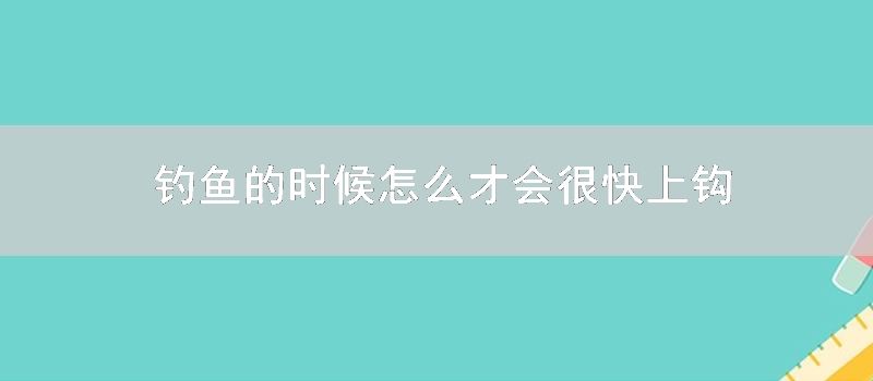 钓鱼的时候如何才会很快上钩