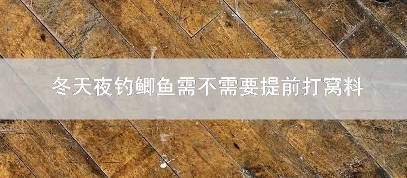 冬天夜钓鲫鱼需不需要提前打窝料