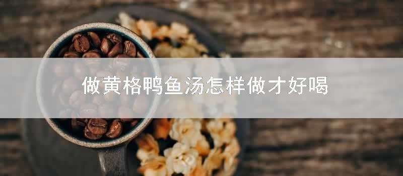 做黄格鸭鱼汤如何做才好喝