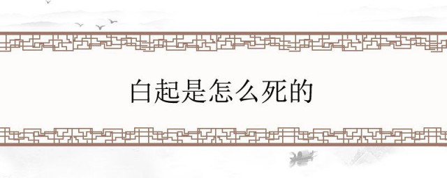 白起是怎样死的 关于白起的简介
