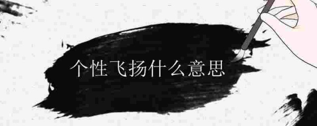 个性飞扬什么意思 个性飞扬的意思简介