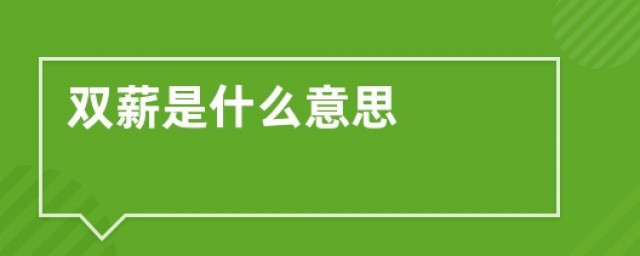 双薪是什么意思 双薪的介绍