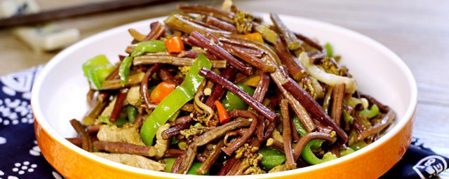 蕨菜炒肉丝做法 蕨菜炒肉如何做呢