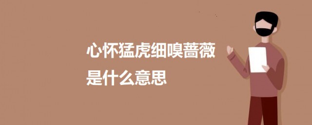 心怀猛虎细嗅蔷薇是什么意思 关于心怀猛虎细嗅蔷薇的简介