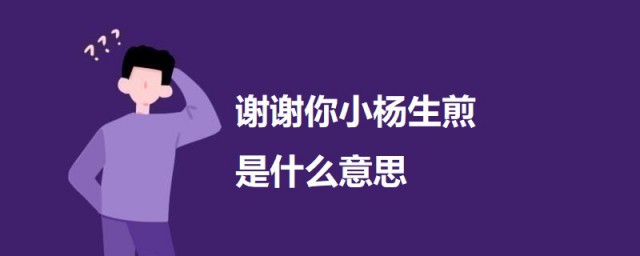 谢谢你小杨生煎是什么意思 科普谢谢你小杨生煎的意思