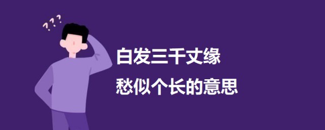 白发三千丈缘愁似个长的意思 白发三千丈缘愁似个长的原文