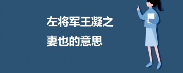 左将军王凝之妻也的意思 出自何处