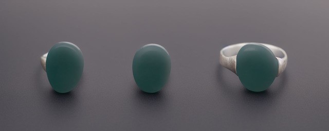 深色老蓝水翡翠戒面