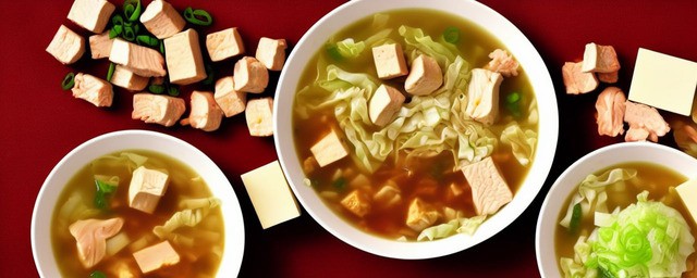 白菜肉片豆腐汤的做法